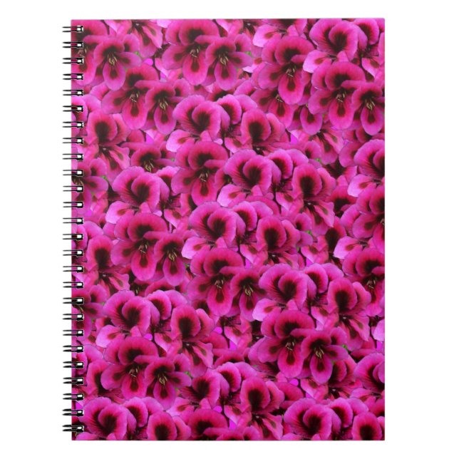 Carnet Fleurs De Géranium Magenta Chaud, (Devant)