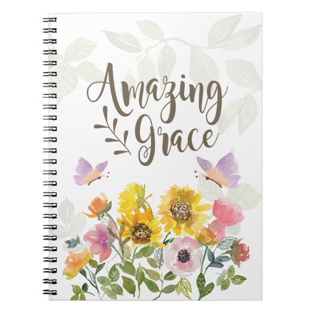 Carnet Fleurs de grâce Extraordinaires et papillons chrét (Devant)