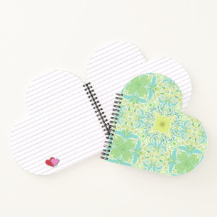 Carnet Fleurs de jardin rétro en vert et jaune