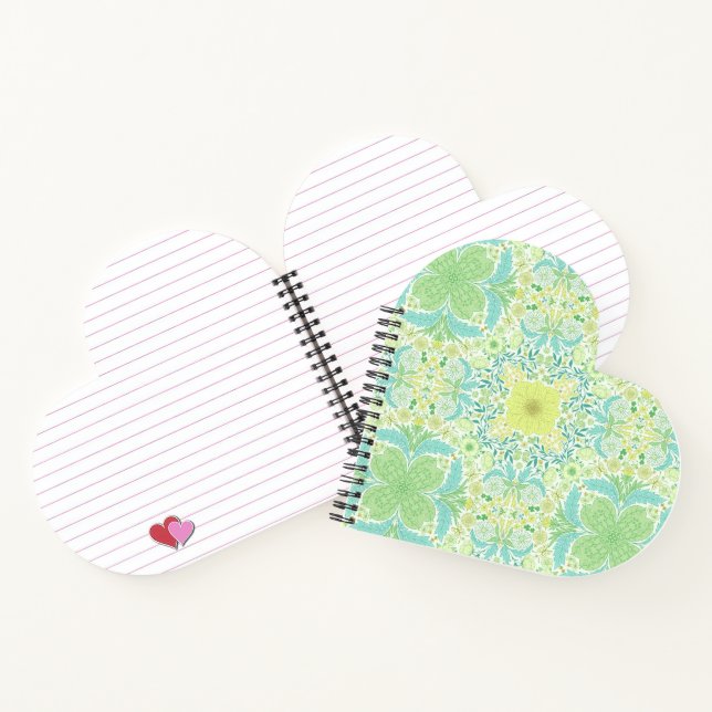 Carnet Fleurs de jardin rétro en vert et jaune (Intérieur)