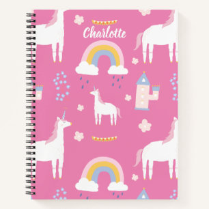 Carnet Fleurs de licorne arc-en-ciel doux