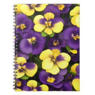 Carnet Fleurs de Pansy Jaune et Violet