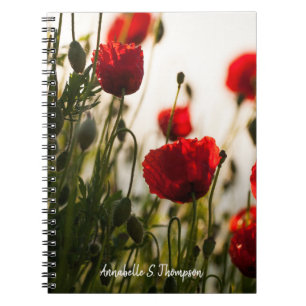Carnet Fleurs de pavot/personnalisées