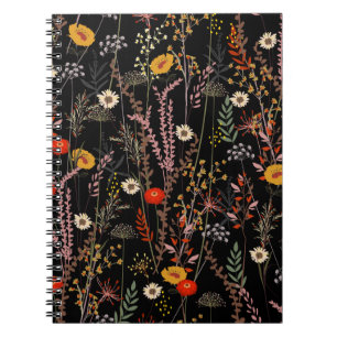 Carnet Fleurs de prairie en floraison main tiré