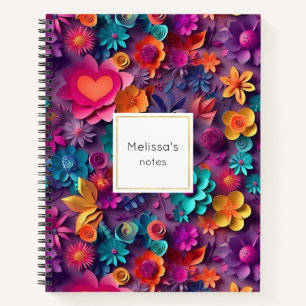 Carnet Fleurs de printemps colorées Motif