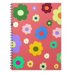 Carnet Fleurs de printemps Y2K Motif rétro