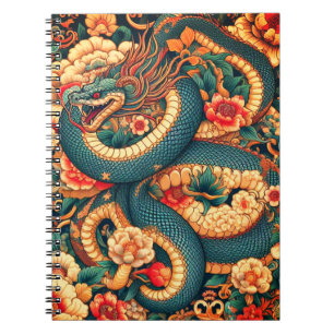 Carnet Fleurs de serpent vert