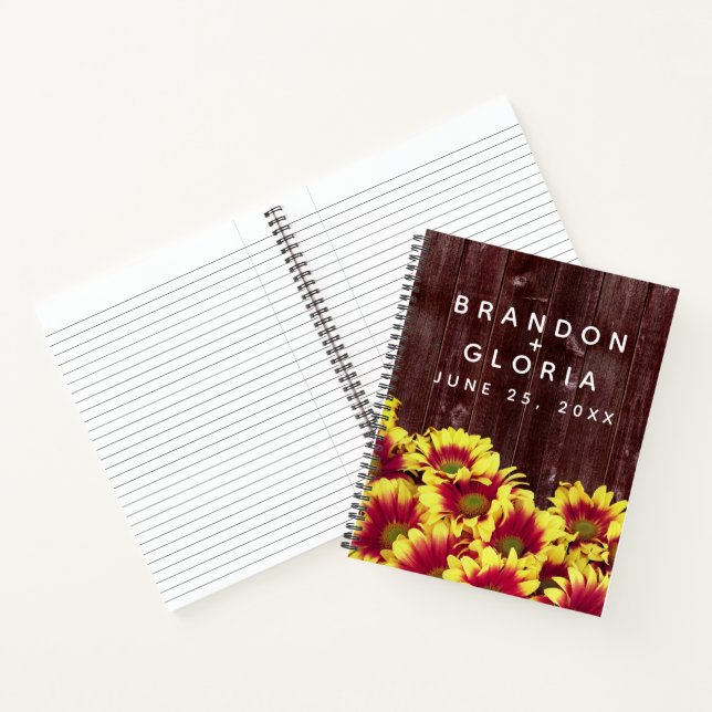Carnet Fleurs de soleil d'automne rustiques sur Mariage d (Intérieur)
