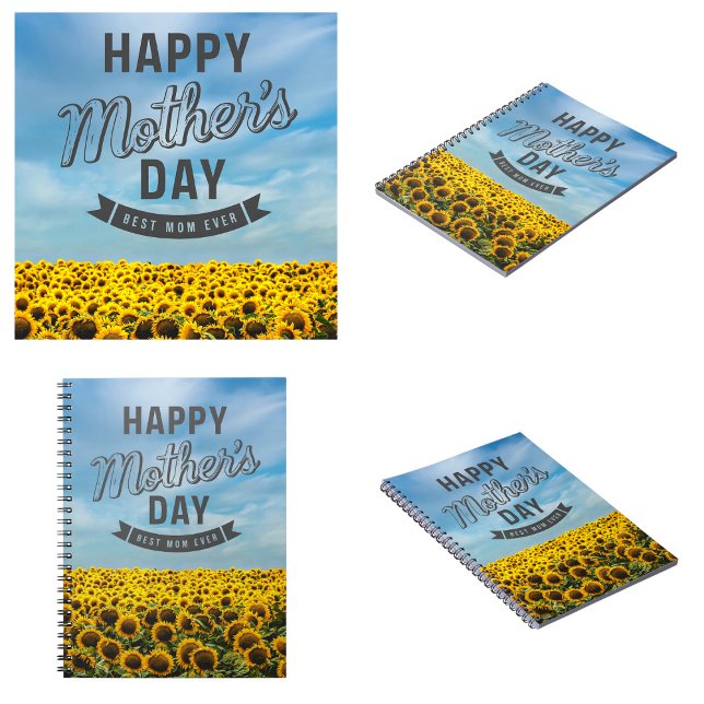 Carnet Fleurs de soleil élégant élégant Meilleure maman j (Sunflowers Stylish Elegant Best Mom Ever Floral spiral notebooks)