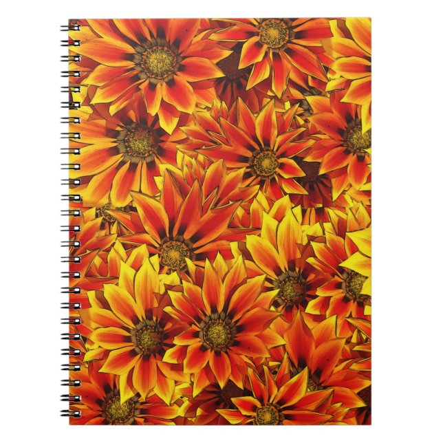 Carnet Fleurs de soleil orange (Devant)