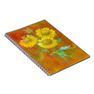 Carnet Fleurs de soleil peintes douces