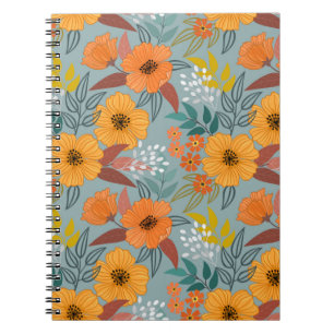 Carnet Fleurs de tirage à la main colorée sans couture mo