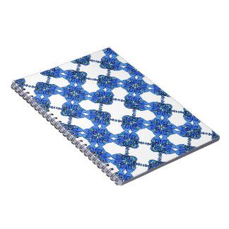 Carnet Fleurs de tissage bleu