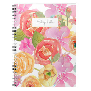Carnet fleurs d'eau modernes