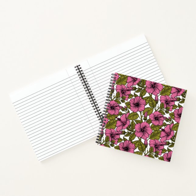 Carnet Fleurs d'hibiscus roses (Intérieur)