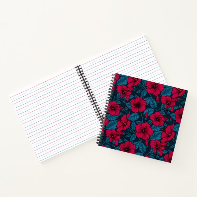 Carnet Fleurs d'hibiscus rouges (Intérieur)