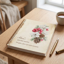 Fleurs d'hiver au magnolia et pin aquarelle vintag
