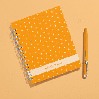 Carnet Fleurs Ditsy Orange Chaud Points de Polka Personna