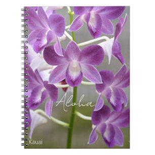 Carnet Fleurs d'orchidées roses tropicales Kauai