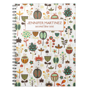 Carnet Fleurs Et Arbres Colorés Abstraits