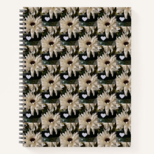Carnet Fleurs et coeurs en cascade