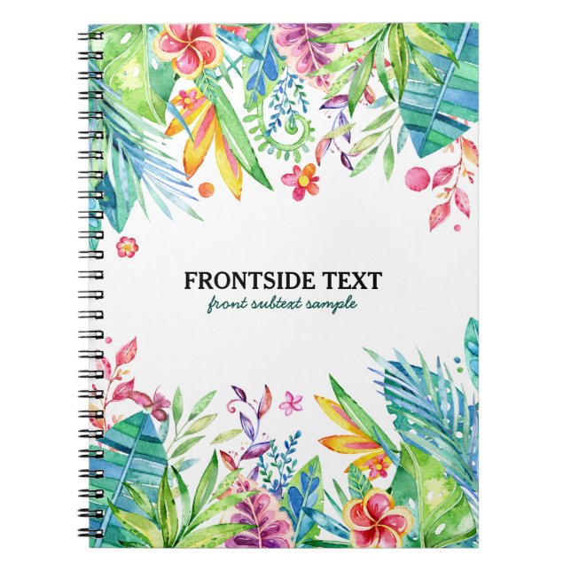 Carnet Fleurs et feuilles tropicales colorées (Devant)