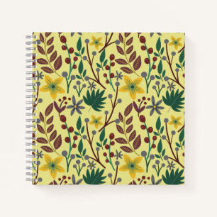 Carnet Fleurs florales sans coutures motifs, feuilles, br