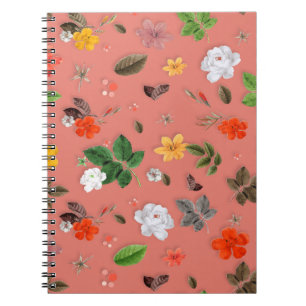Carnet Fleurs jaunes et roses blanches 19