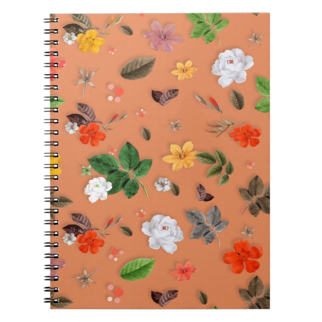 Carnet Fleurs jaunes et roses blanches 25 (Devant)