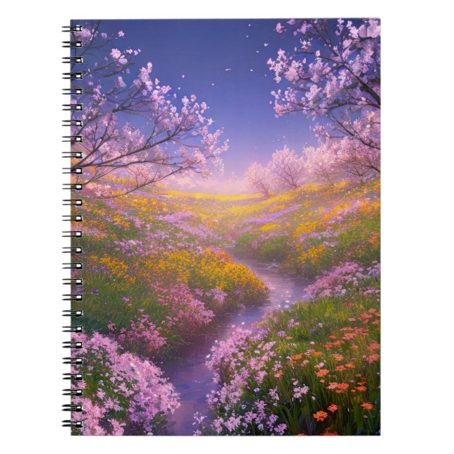 Carnet Fleurs jaunes et roses en pleine floraison (Devant)