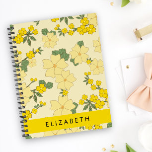 Carnet Fleurs Jaunes, Motif De Fleurs, Votre Nom