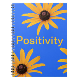 Carnet Fleurs Jaunes Solaires Lumineuses sur Bleu Royal