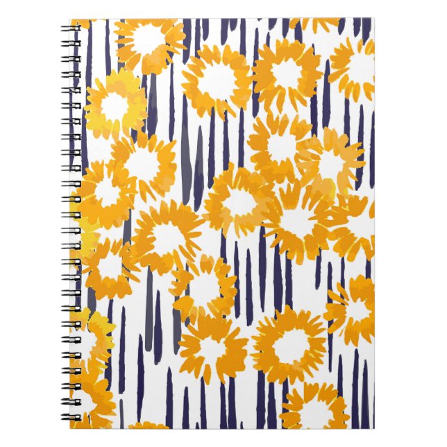 Carnet Fleurs Jaunes : Vintage peint à la main (Devant)