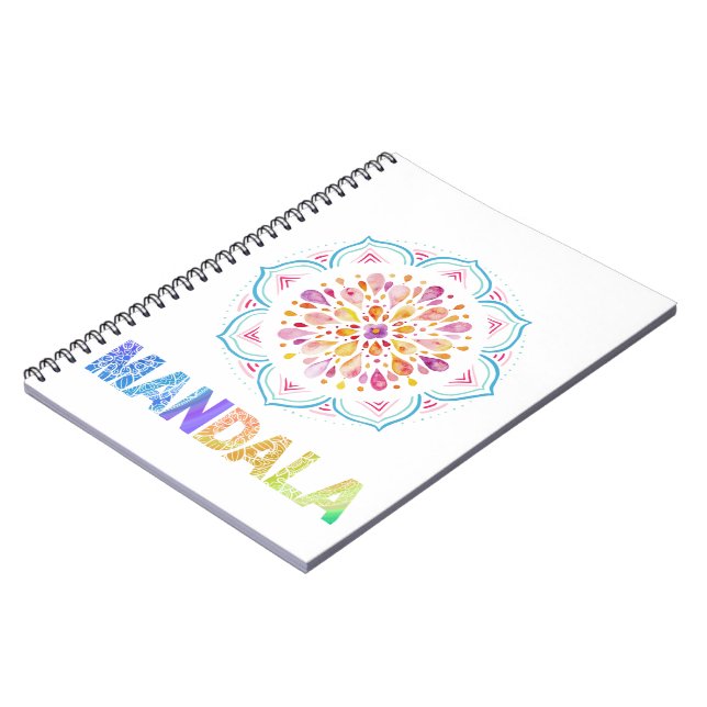 CARNET FLEURS LOTUS COLORÉES MANDALA (Côté gauche)