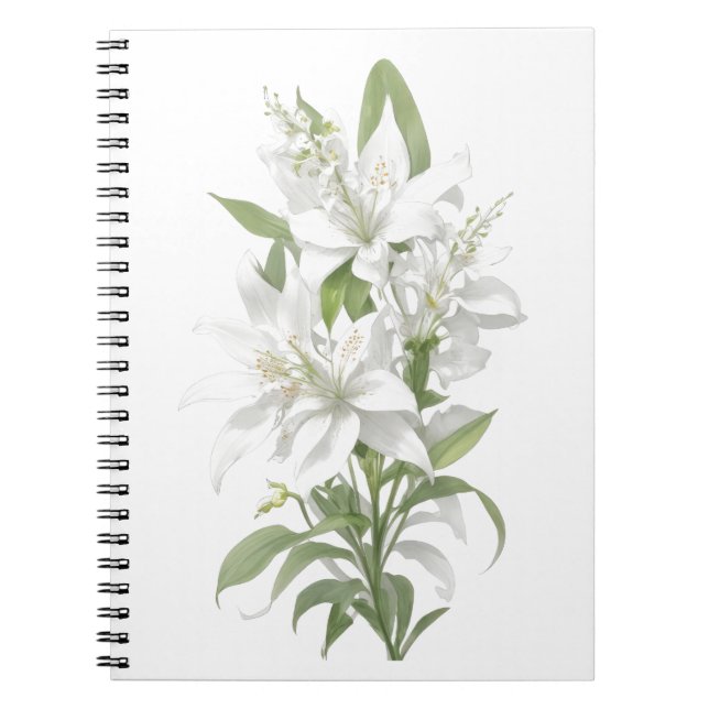 Carnet Fleurs Lys Blanches (Devant)