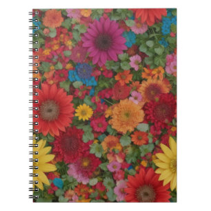Carnet Fleurs mixtes colorées