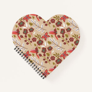 Carnet Fleurs motifs florales sans soudure, oiseaux, papi