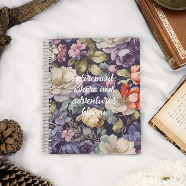 Carnet Fleurs mystiques Cadeaux de retraite personnalisés (Mystic Flowers Custom Retirement Gifts for Her Mom)