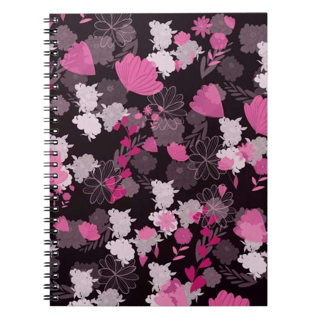 Carnet fleurs noires (Devant)