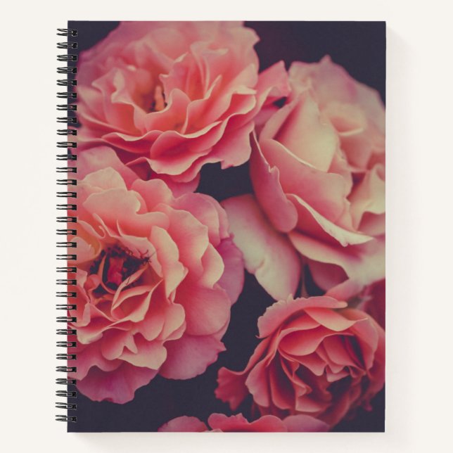 Carnet Fleurs oeillets roses (Devant)