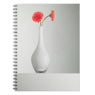 Carnet Fleurs Orange Gerbera dans Vase