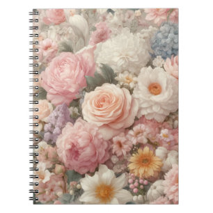 Carnet Fleurs Pastel Shabby Chic Rose Motif Floral
