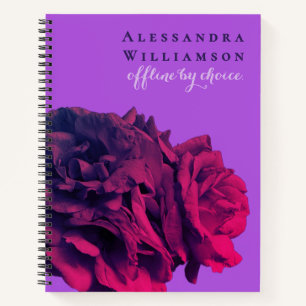 Carnet Fleurs Personnalisées Inspirantes Drôles Roses Vio