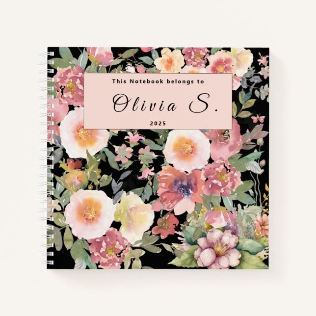 Carnet Fleurs Romantiques (Devant)