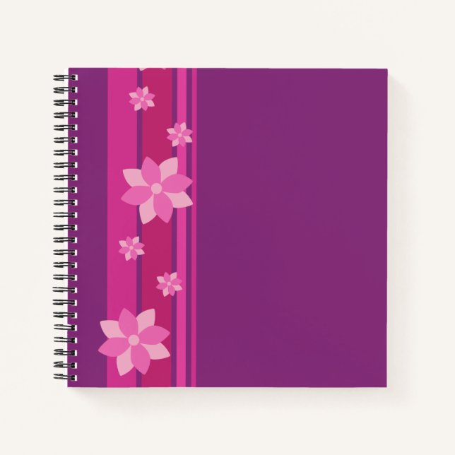 Carnet Fleurs roses (Devant)