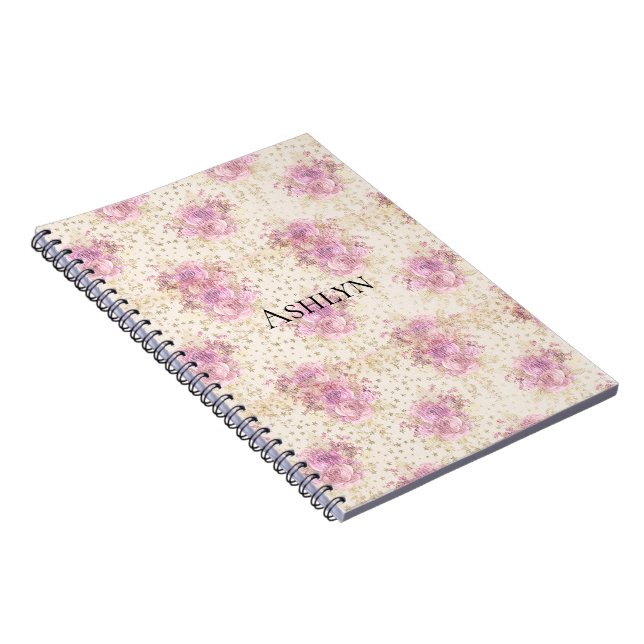 Carnet Fleurs roses Chic (Côté Droit)