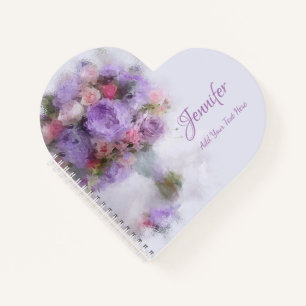 Carnet Fleurs Roses Élégant peinture à l'huile Modèle mod