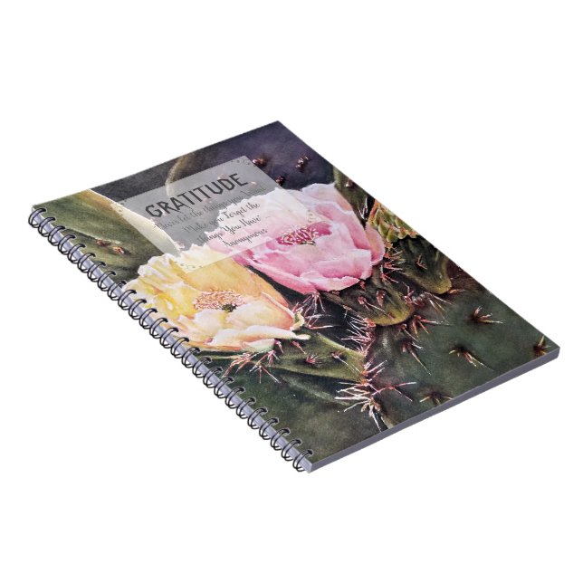 Carnet Fleurs roses et jaunes Gratitude (Côté Droit)