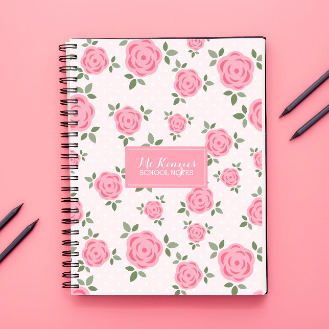 Carnet Fleurs roses personnalisées (Créateur téléchargé)