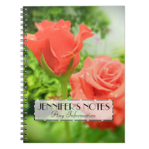 Carnet Fleurs Roses romantiques